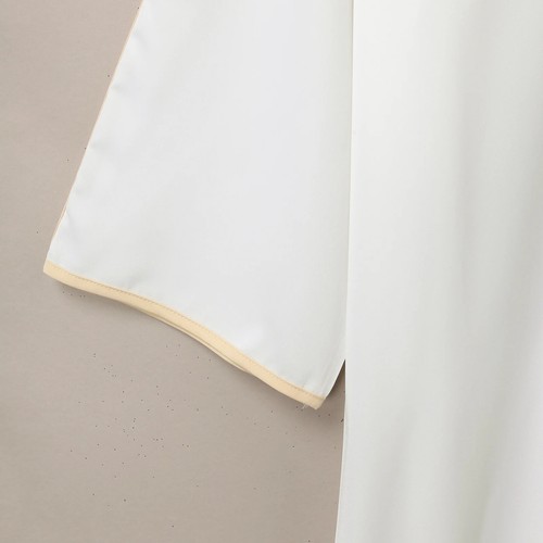 Muslim Men Thobe White Embroidered short sleeve Moroccan Islamic Jubba Djellaba - Picture 5 of 13
