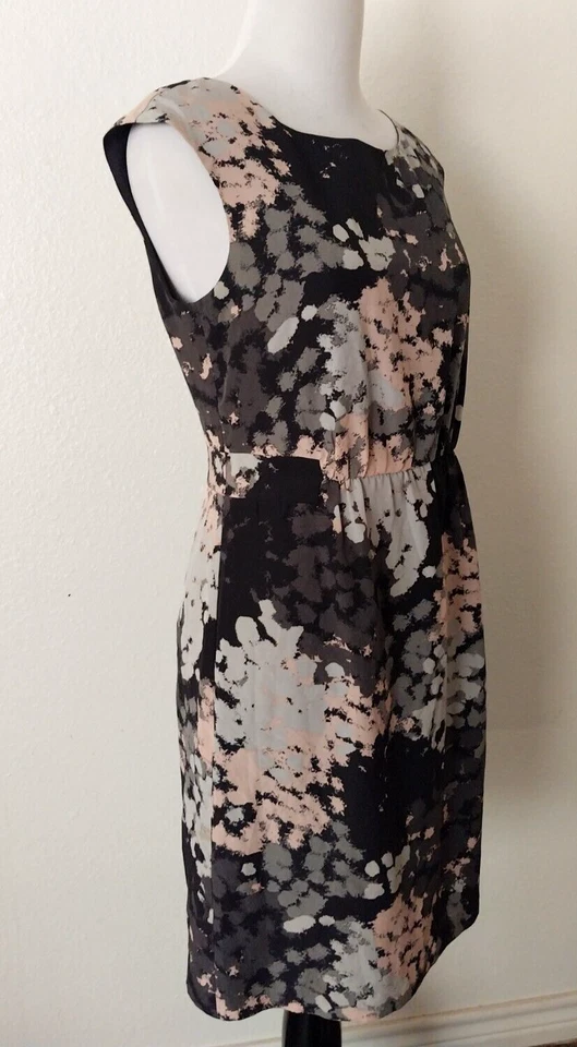 VESTIDO MAC & JAC SIN MANGAS LÍNEA A FORRADO NEGRO GRIS ROSA CIERRE CREMALLERA X-PEQUEÑO Foto 3 de 4