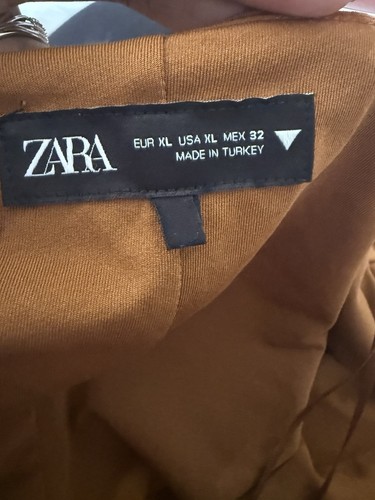 Zara Brown Mini Dress Long Sleeve Cowl Neck Party Cocktail XL - Picture 5 of 5