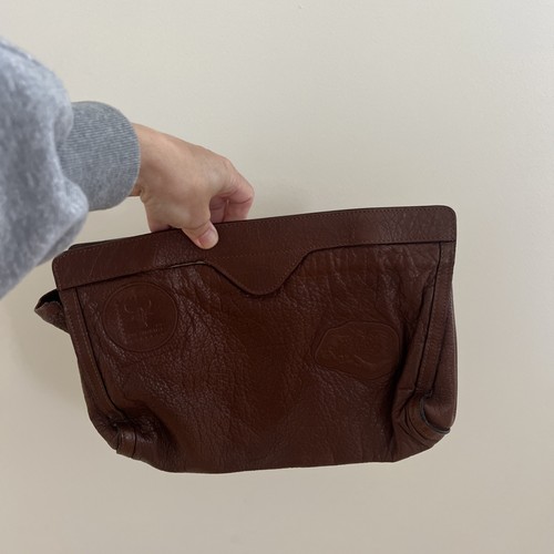 VINTAGE THE BUFFALO CARLOS FALCHI CLUTCH EVENING BAG HANDBAG LEATHER - Picture 7 of 10