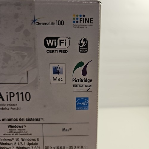 New Canon PIXMA iP110 Wireless Color Mobile Inkjet Printer 9600x2400 DPI Wi-Fi - Picture 4 of 8