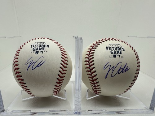 Jo Adell Autographed Signed ROMLB 5 Baseball Lot Angels JSA with Display Cubes - Picture 2 of 9