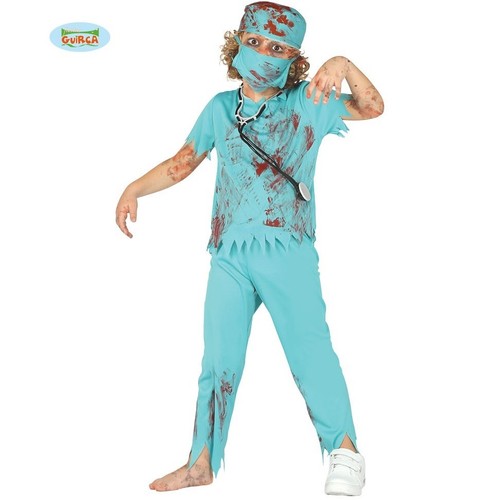 Childs Halloween Zombie Surgeon Fancy Dress Costume Doctor Physician Outfit fg - Picture 8 of 12
