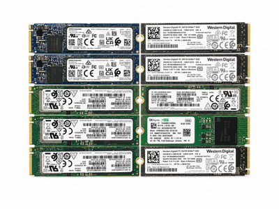 Lot of 10 256GB M.2 2280 NVMe SSDs Mixed Brands Samsung WD SK Hynix Kioxia