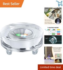 Crystal LED Light Base 3 Inch Round Multicolor Display Stand for Art Decor