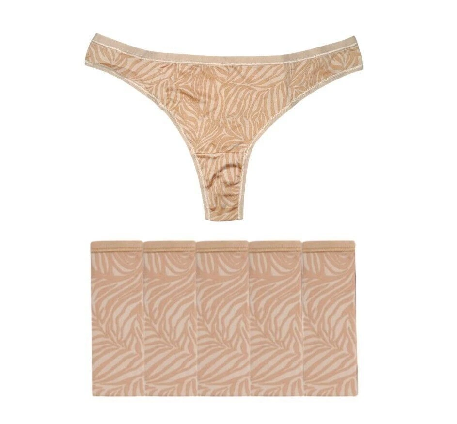 PACK THONGS BRIEFS  No VPL Microfibre Knicker LADIES Underwear Pants - Image 2 of 4