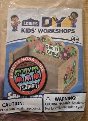Lowe' Kids DIY Workshop See It Grow Planter Wooden Patch kit 