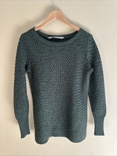 ATHLETA Woven Green Long Sleeve Sweater Round Neck Comfy Size S