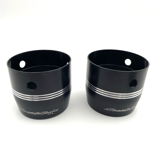 oem Harley 65100048 Screamin Eagle 3.25 Black Street Cannon Exhaust End Caps Tip - Picture 6 of 11