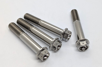 Titan M10-1,25p x 65mm gebohrt Sechskant Flansch Radial Bremssattel Befestigung Schraubensatz
