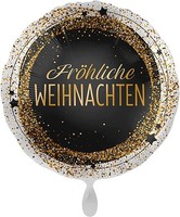 "Folienballon Gold \"FröHliche Weihnachten\" Ø 43Cm Luftballon Party Helium Ballon"