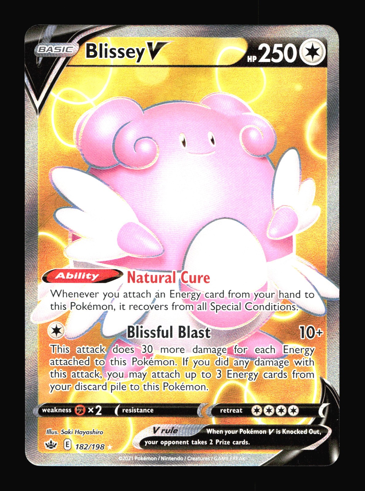 Blissey V (Full Art) Chilling Reign #182/198 Ultra Rare Pokemon Card T3-675