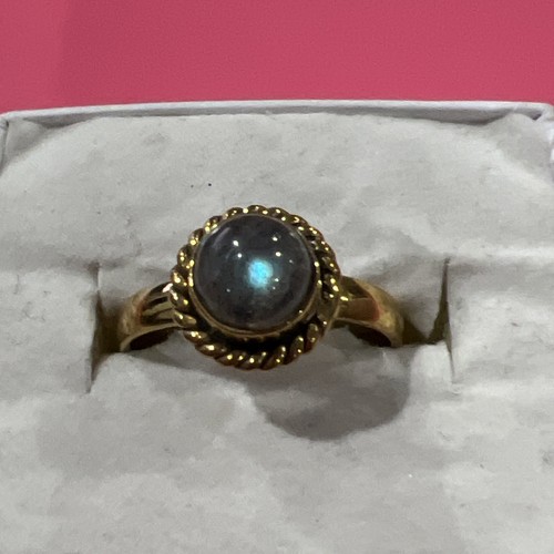 Brass Ring Size 7 Pretty Stone