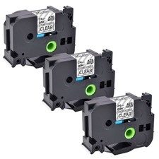 3PK Compatible Brother TZ-S151 TZe-S151 Black on Clear Strong Adhesive Tape 24mm