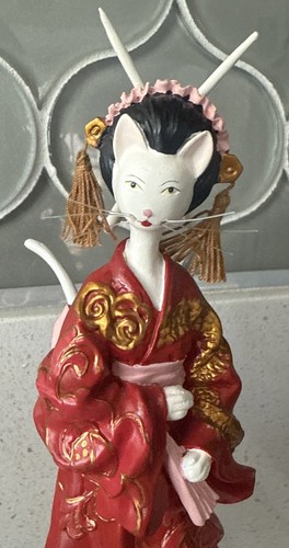 Westland Catwalk Japanese Kimono Katze Figur 2005 Spieluhr - Bild 2 von 4