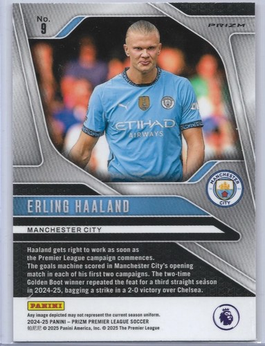 2024-25 Panini Prizm Premier League #9 Erling Haaland Pink Prizm Manchester City - Imagen 2 de 2