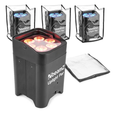 Beamz BBP96 Battery Uplighter Kit - Wireless LED Wall Wash Lights (x4) - Image 1 of 3