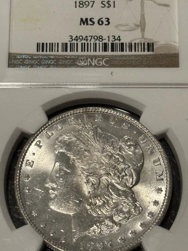 Gorgeous 1897 Morgan Silver Dollar NGC MS63