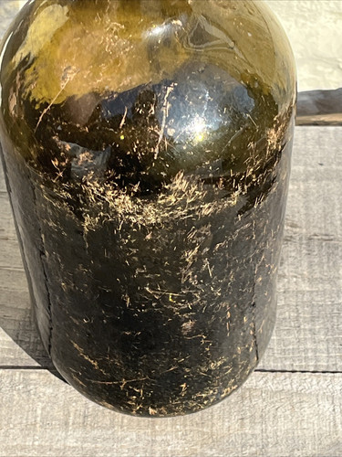 Antica bottiglia di whisky in vetro nero squat utilità scavata grezza 1750-1820 - Foto 12 di 14