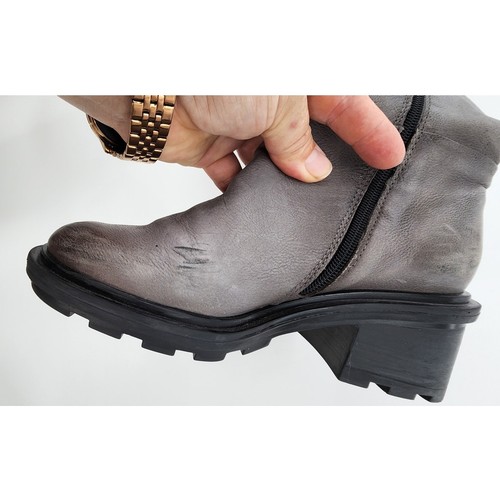 MIZ MOOZ Rocco Gray Concrete Combat Boot Size 37 6.5-7 Lug Sole Leather - Picture 14 of 14