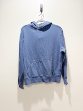 OLD NAVY Women  s Garment Dyed Blue Pullover Hooded Sweatshirt Size Medium