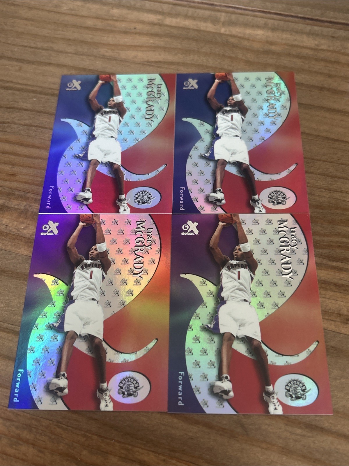 1999-200 Skybox E-X Tracy McGrady #32 Raptors Lot Of 4