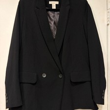 H M Women's Black Blazer Size 8 Classic Career Jacket