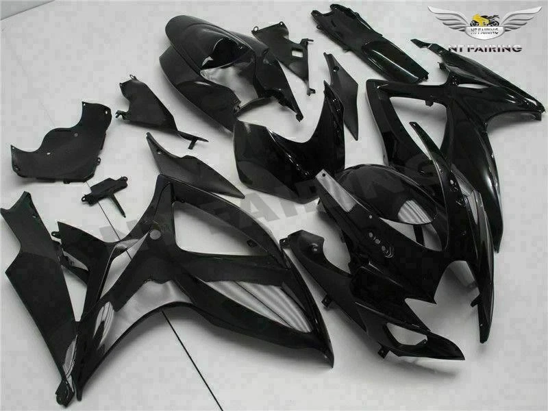 Kit de carenado negro brillante para carrocería de inyección ABS Suzuki GSXR600/750 2006 2007 Foto 3 de 4