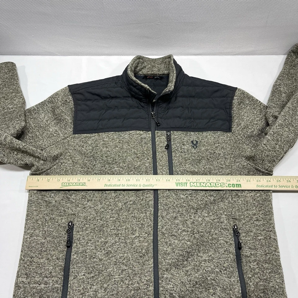 Chaqueta Stoic Para Hombre XL Beige Negra Cremallera Completa Vellón Manga Larga Senderismo Gorpcore Foto 4 de 4