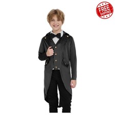 KDAFJLKD Steampunk Tailcoat Black Size 160 13 Years Medieval Costume Jacket