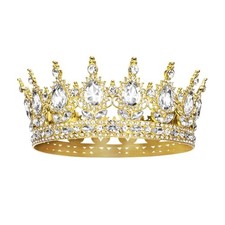 Crown for Women Crystal Rhinestone Wedding Tiara Queen Hair Gold Clear Crown