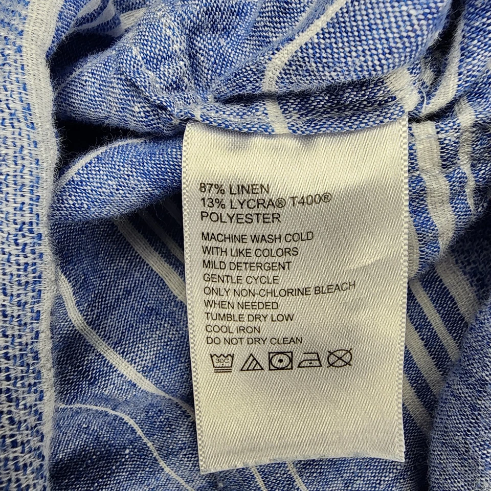 Tommy Bahama Sudadera con Capucha Para Hombres 3XL Azul Rayas Lino Barbados Breeze Elastizada Foto 4 de 4