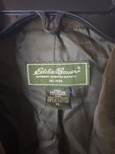 Blazer Chaqueta Abrigo Bolsillos Eddie Bauer Para Mujer XL Verde Pana Abotonada - Imagen 3 de 4