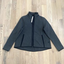 Lululemon Its Fleecing Cold Zip Up Jacket Size 12 Heathered Black W4AC9S