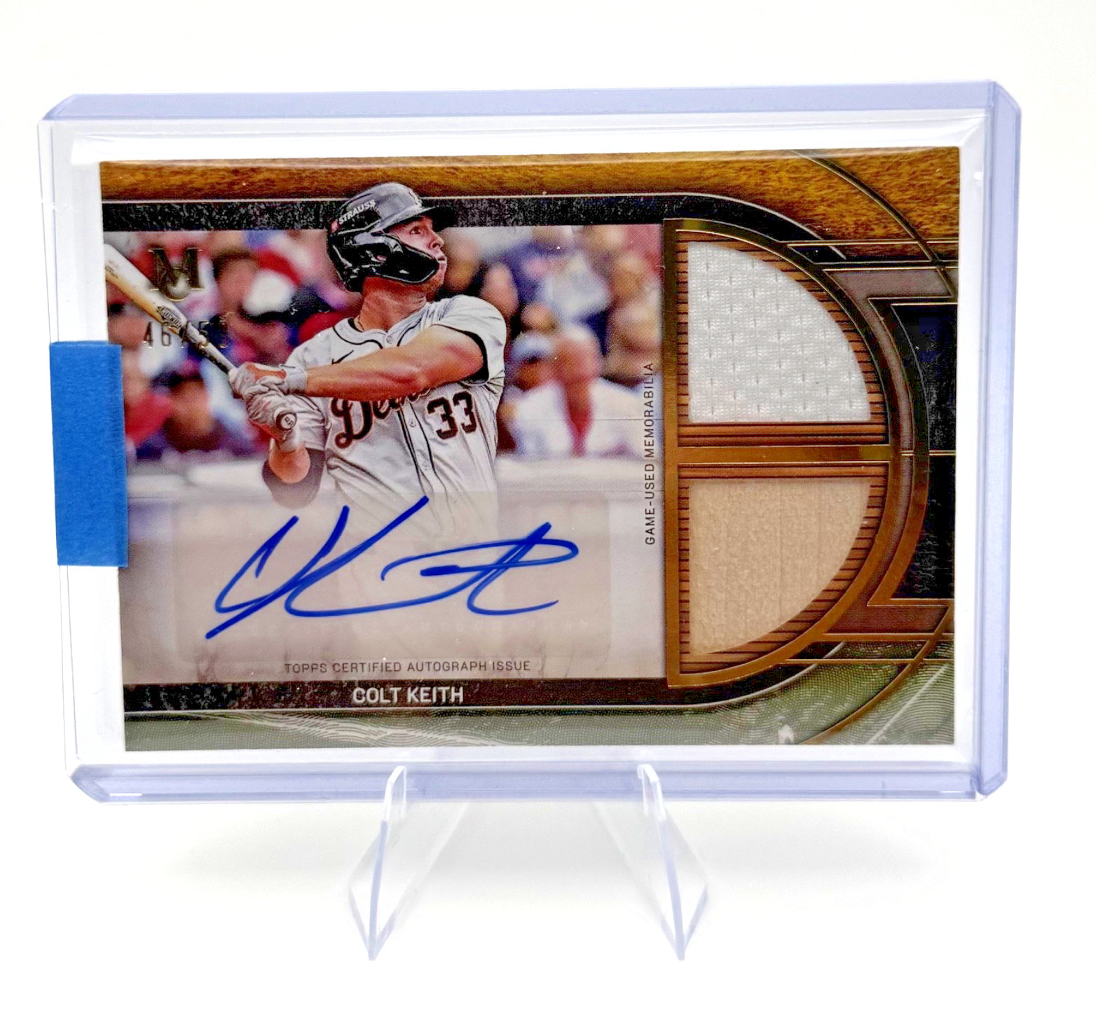 Topps 2025 Museum Collection #SPDRA-CK Colt Keith DUAL RELIC & AUTO /50 Tigers