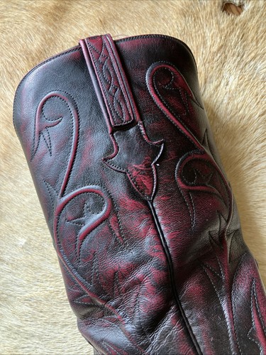 Botas de Vaquero Lucchese Classics Hechas a Mano en EE. UU. Negro Cereza Cabra Para Hombres 7.5 D - Imagen 8 de 19