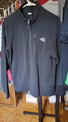 Mens Black Northface Fleece Quarter Zip Pullover Size Medium