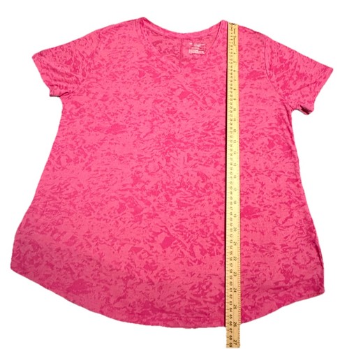 Tek Gear V-Neck T-Shirt Women’s XL Short Sleeve Pink Mottled WORKOUT Wicking - Picture 5 of 11