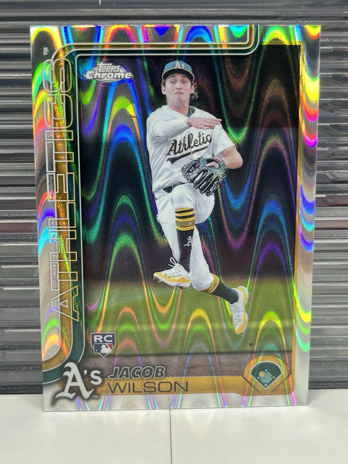 2025 Topps Chrome #96 Jacob Wilson RC RayWave Refractor Athletics