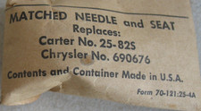 New Carb. Matched Needle And Seat Carter No. 25-825 Chrysler No. 690676