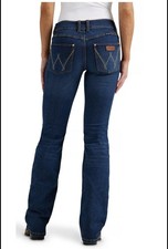 Wrangler Woman's Retro Mae D9ark Wash Denim Bootcut Jeans 11x32