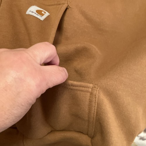 Carhartt (Mens 2XL Tall) J149 Brown Heavy Hoodie, Full-Zip Lined Work Jacket - Picture 4 of 11