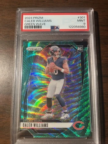 2024 Panini Prizm - Rookies Caleb Williams #301 Green Wave Prizm (RC) PSA 9