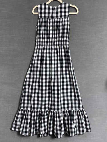 A New Day Dress XS Black White Gingham Cotton Ruffle Cottagecore Summer Preppy - Picture 6 of 11