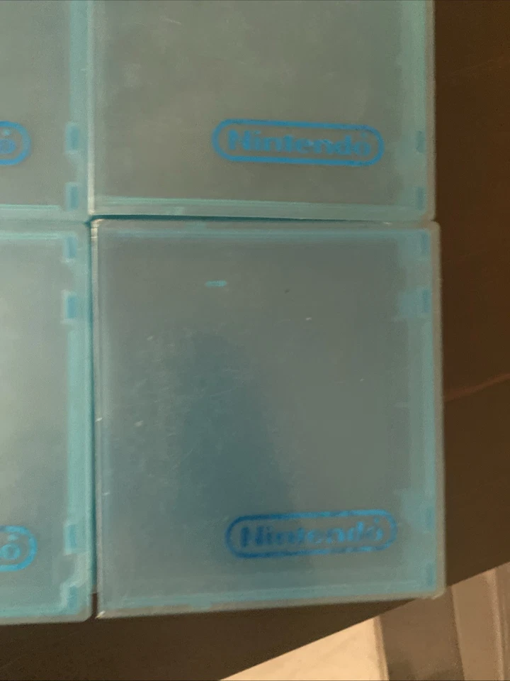 Lote de 4 fundas de plástico rígidas vintage OEM NES Nintendo - azules Foto 2 de 3