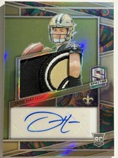 2023 Spectra Jake Haener RPA RC Patch Auto 5/5 Bookend New Orleans Saints Logo