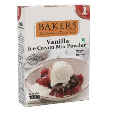 BAKERS ICE CREAM MIX POWDER VANILLA  100g  (pack of 2)