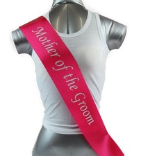 Hens Night Party Bridal Sash Hot Pink/Silver - Mother Of The Groom