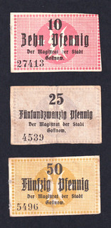 Gollnow 10 25 50 Pfennig 15.5.1917
