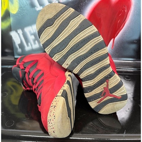Air Jordan 10 Retro Bulls over Broadway Red Leather Basketball Sneakers Mens 8 - Picture 8 of 8